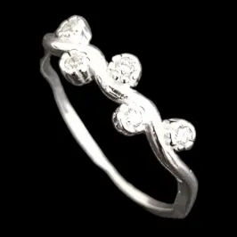 ANEL ALIANÇA SINUOSA 5 PEDRAS ZIRCONIA