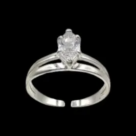 ANEL SOLITÁRIO 6 GARRAS NAVETE 5,0 MM ARO DUPLO