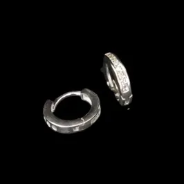 ARGOLA CLICK CRAVEJADA FINA MICROZIRCONIA 8 PEDRAS