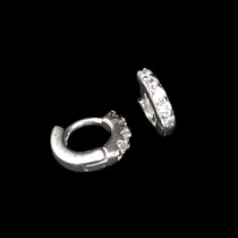 ARGOLA CLICK MICROZIRCONIA CRAVEJADA 4 PEDRAS