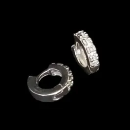 ARGOLA CLICK MICROZIRCONIA CRAVEJADA 6 PEDRAS