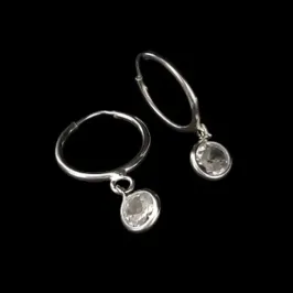 ARGOLA LISA FIO REDONDO COM PEDRA SOLITARIO 6MM