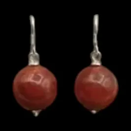 BRINCO BOLA MADEIRA VERMELHA