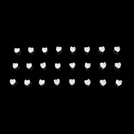 BRINCO ZIRCONIA CORAÇÃO 4X4 4MM (CARTELA 12 PARES)