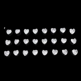 BRINCO ZIRCONIA CORAÇÃO 6X6  6MM (CARTELA 12 PARES)