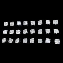 BRINCO ZIRCONIA QUADRADO 6X6 6MM (CARTELA 12 PARES)