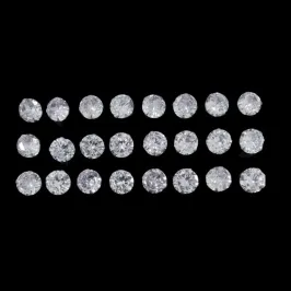 BRINCO ZIRCONIA REDONDO N° 8 -  8MM (CARTELA 12 PARES)