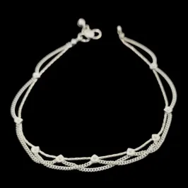 TORNOZELEIRA INDIANA PRATA BRANCA