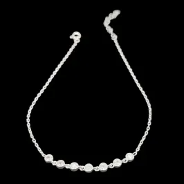 TORNOZELEIRA PEDRA REDONDA 4MM 7 PEDRAS