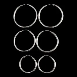 TRIO ARGOLAS REDONDO FIO REDONDO 1,5MM P/M/G