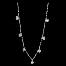 CHOKER CORAÇÃO TRADICIONAL 6MM 7 PPERAS BRANCO