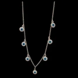 CHOKER OLHO GREGO 7 PEDRAS 8 MM