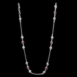 COLAR PEDRAS REDONDAS ZIRCONIA 70 CM