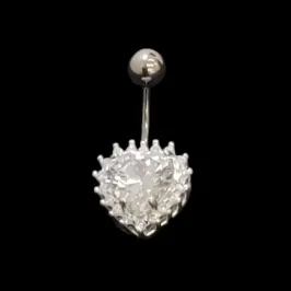 PIERCING DE UMBINGO CORAÇÃO ZIRCONIA CRAVEJADO