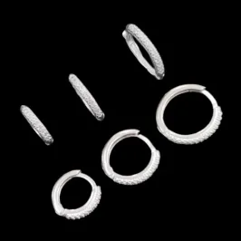 TRIO ARGOLAS CLICK FUNDIÇÃO CRAVEJADA MICROZIRCONIA P/M/G