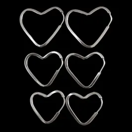 TRIO ARGOLAS CORAÇÃO FIO QUADRADO 1,5MM P/M/G