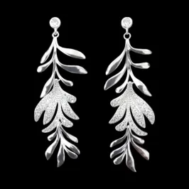 BRINCO CRAVEJADO RAMO DE FOLHAS