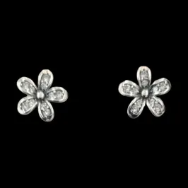 BRINCO FLOR ENVELHECIDA COM ZIRCONIA