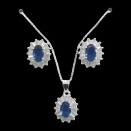 CONJUNTO OVAL 6X8 COM BAGUETE AZUL