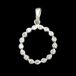 PINGENTE ARO PEDRAS REDONDAS MICROZIRCONIA