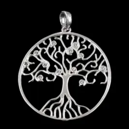 PINGENTE ARVORE DA VIDA COM COM CIRCULO MICROZIRCONIA