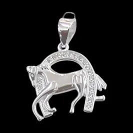 PINGENTE CAVALO/FERRADURA CRAVEJADA