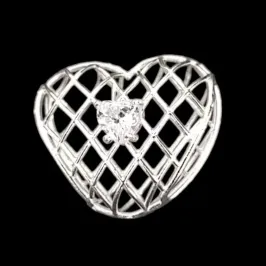 PINGENTE CORAÇÃO VAZADO COM ZIRCONIA