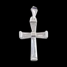PINGENTE CRUZ BAGUETE 4 PEDRAS