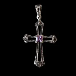 PINGENTE CRUZ DE MARCASSITA COM ZIRCONIA 4X4