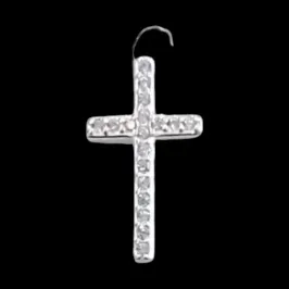PINGENTE CRUZ MINI CRAVEJADA 16MM
