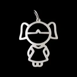 PINGENTE MENINA DESENHADA 2,5 CM