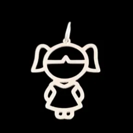 PINGENTE MENINA VAZADA 2,0 CM