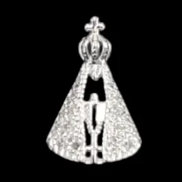 PINGENTE NOSSA SRA. CRAVEJADO COM MANTO VAZADO