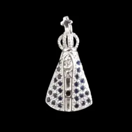 PINGENTE NOSSA SRA.MANTO AZUL CRAVEJADO