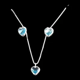 CONJUNTO CORAÇÃO 6X6  CRAVAÇÃO INGLESA TRADICIONAL AZUL CLARO