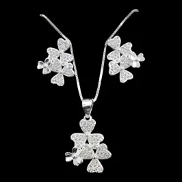 CONJUNTO FLOR DUPLA MICROZIRCONIA