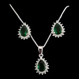 CONJUNTO GOTA TURMALINA CRAVEJADA