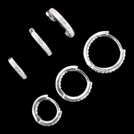 TRIO ARGOLAS  CLICK1/2 CRAVEJADA FIO REDONDO 2 MM