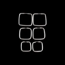 TRIO ARGOLAS QUADRADA FIO REDONDO P/M/G