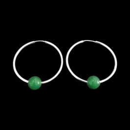 BRINCO ARGOLA REDONDA (RAIO 3 CM ) COM PEDRA NATURAL (CORES)