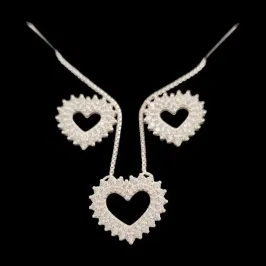 CONJUNTO CORAÇÃO GRANDE COM MOLDURA CRAVEJADA (CORES)