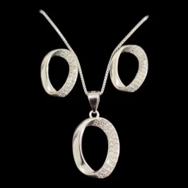 CONJUNTO LETRA O`` CRAVEJADO MICROZIRCONIA