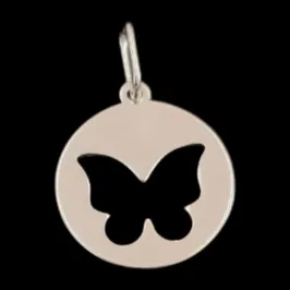 PINGENTE MEDALHA BORBOLETA VAZADA