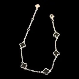 PULSEIRA  VAN CLEEF  5 TREVOS PRETA