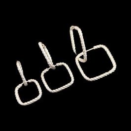 TRIO ARGOLAS QUADRADO FIO TORCIDO P/M/G