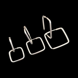 TRIO ARGOLAS QUADRADO FOI REDONDO 1,5 MM P/M/G