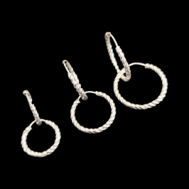 TRIO ARGOLAS REDONDO FIO TORCIDO  P/M/G