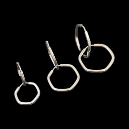 TRIO ARGOLAS SEXTAVADO FIO  QUADRADO 1,5 MM P/M/G