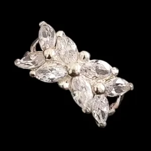 ANEL ALIANÇA FLORES PEDRA ZIRCONIA