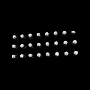 BRINCO BOLA PRATA N° 6 - 6MM (CARTELA 12 PARES)